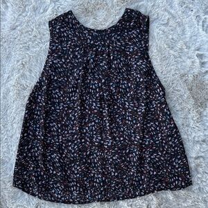 Evereve Sleeveless Abstract Print Blouse | Size M | Brown Pink Blue